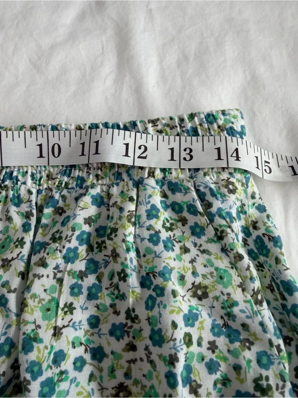Love Ady Women’s Flowy, Floral Tiered Mini Skirt in Green & Blue Boho Size L - Picture 5 of 7